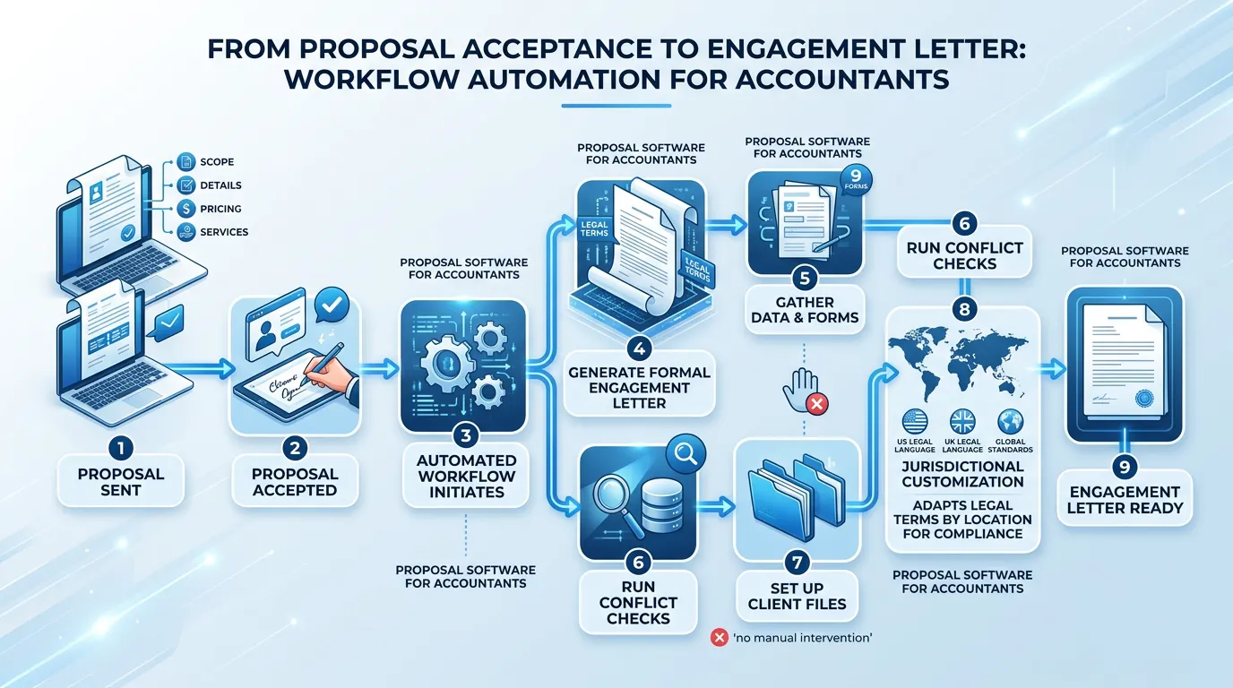 Infographic: From Proposal Acceptance to Engagement Letter: Workflow Automation - 10 Best Proposal Software for Accountants i
