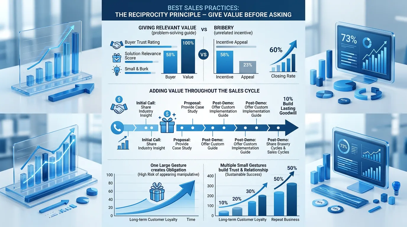 Infographic: The Reciprocity Principle: Give Value Before Asking - best sales practices